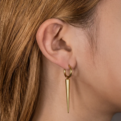 Aurum Long Spire Hoop Earrings