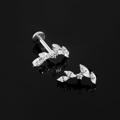 RADIANT LEAVES FLAT BACK STUD