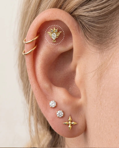 CRYSTAL OWL FLATBACK STUD
