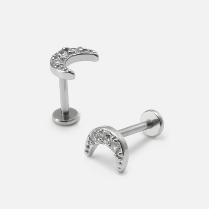 STARLIT MOON FLAT BACK STUD