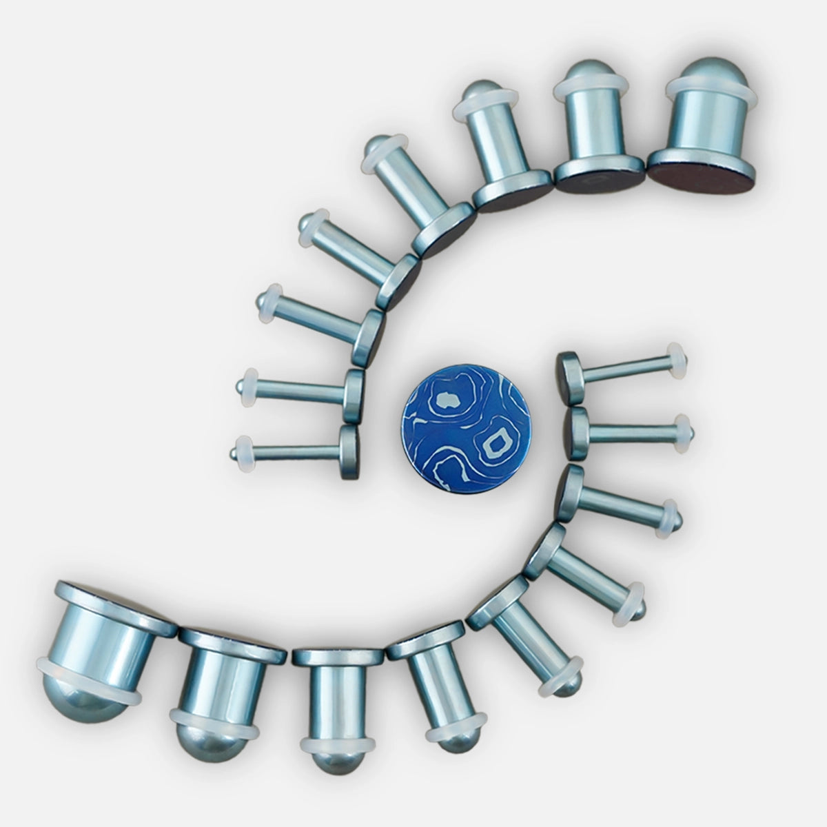 AURORA BLUE SPIRAL EAR STRETCHING KIT