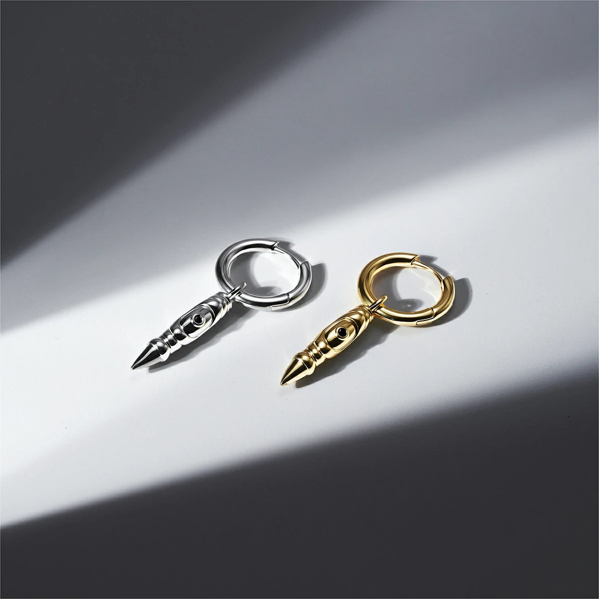 LAMINAR AXIS DROP HOOP EARRINGS