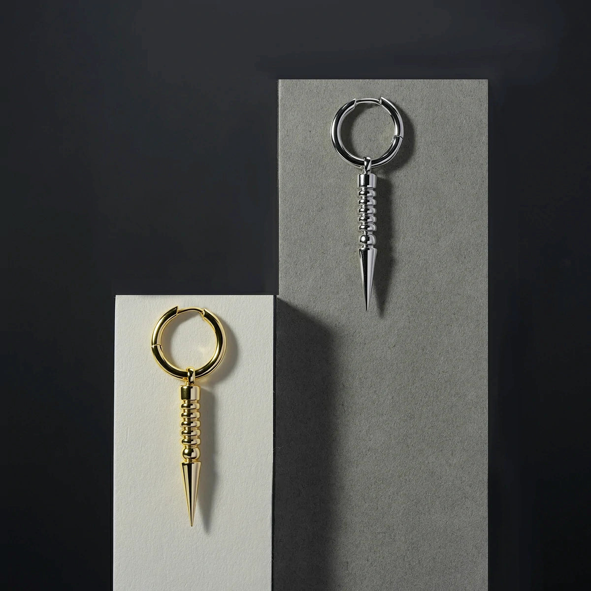 THORN DROP HOOPS EARRINGS