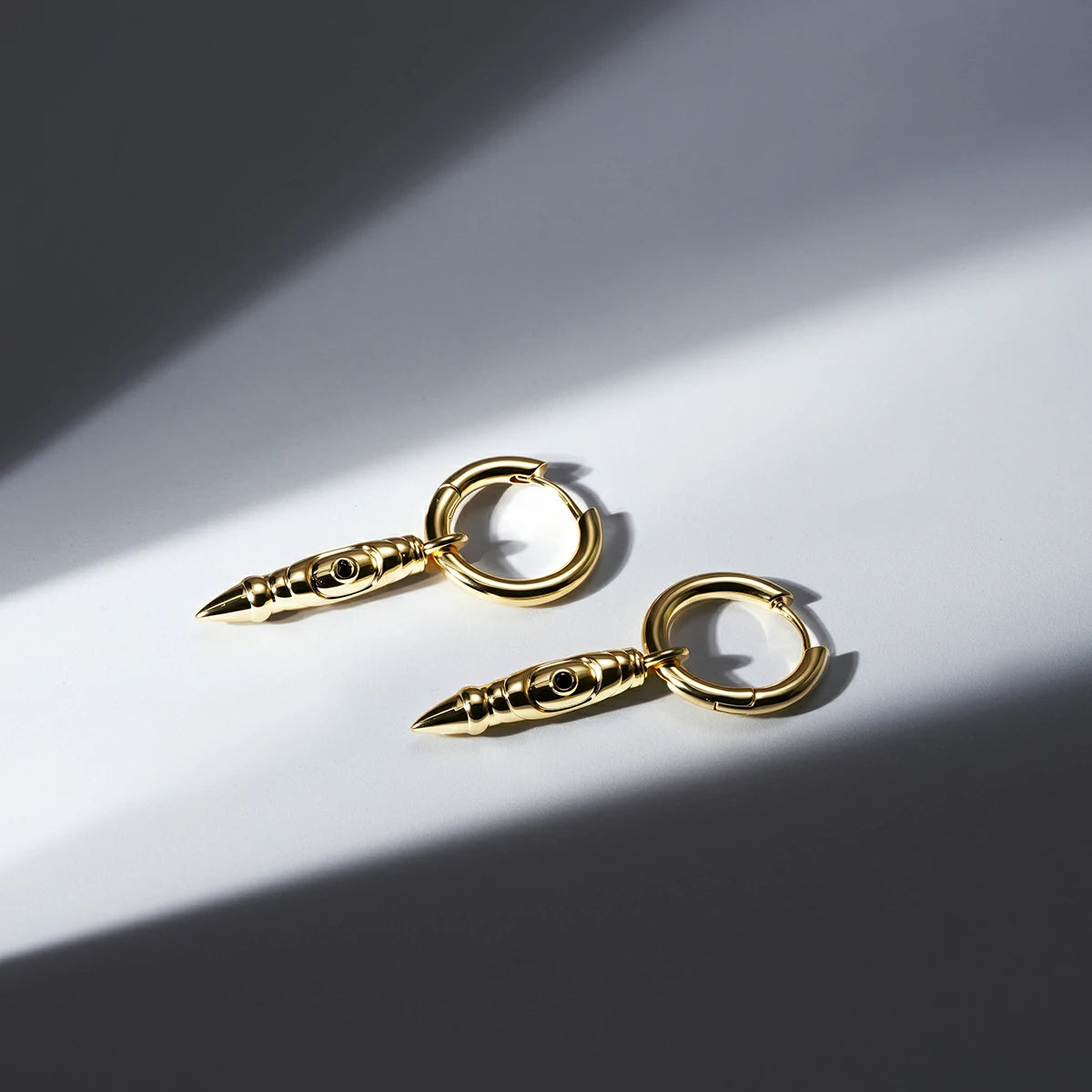 LAMINAR AXIS DROP HOOP EARRINGS