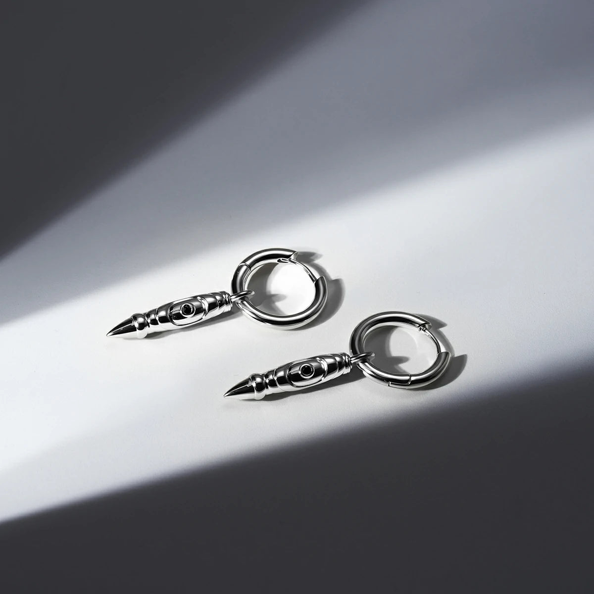 LAMINAR AXIS DROP HOOP EARRINGS