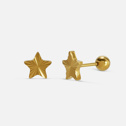 ENGRAVED FIVE-POINT STAR STUD