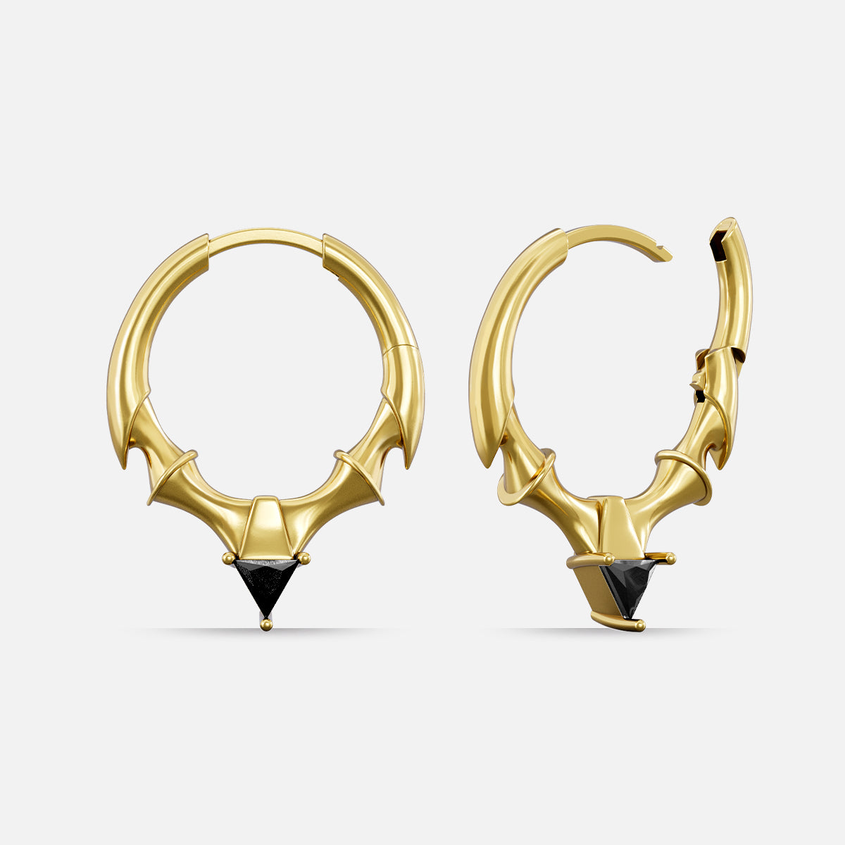 CREST STONE HOOP EARRINGS