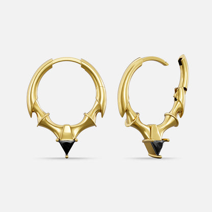 CREST STONE HOOP EARRINGS