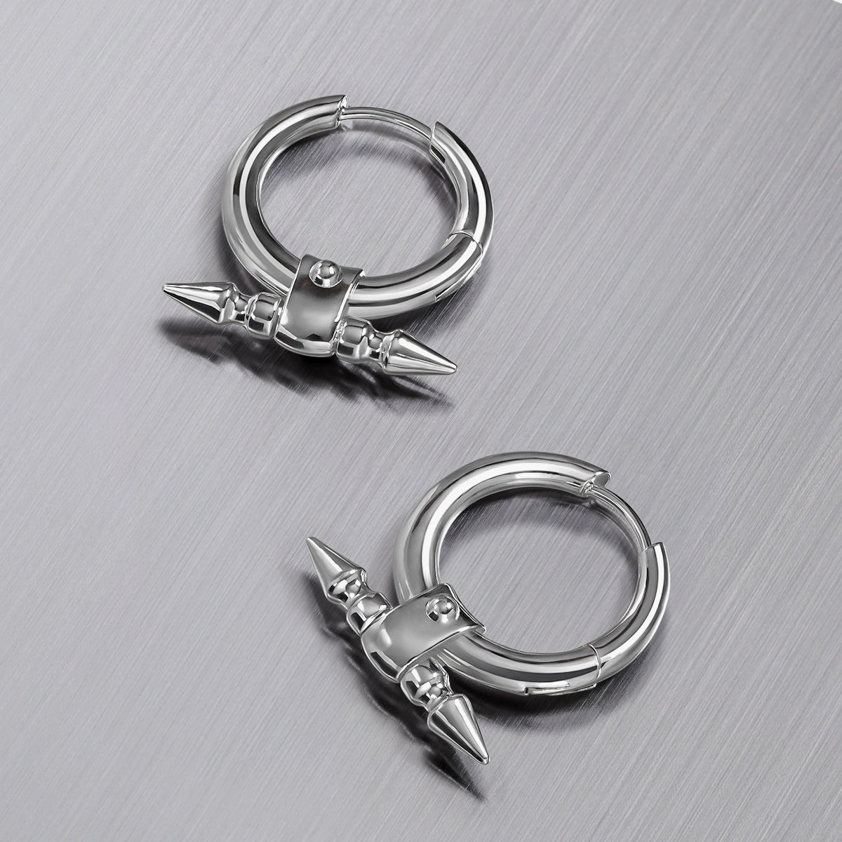 DUAL SPIKE HOOP EARRINGS