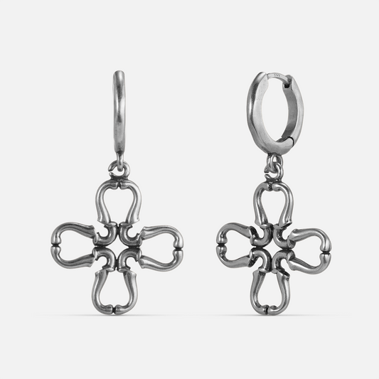 QUATREFOIL CROSS EARRINGS