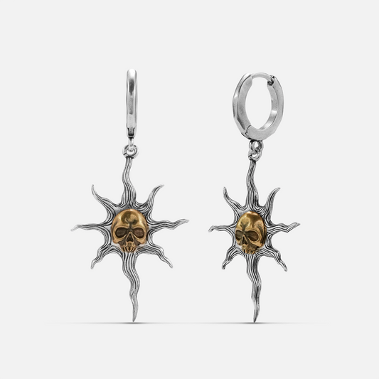 SOLAR FLAME SKULL EARRINGS
