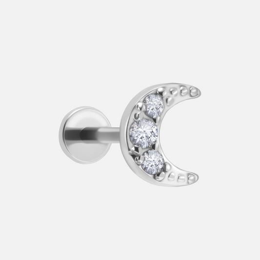 STARLIT MOON FLAT BACK STUD