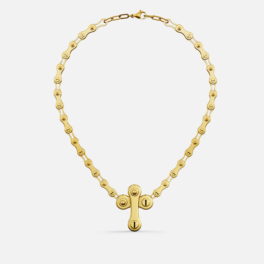 INDUSTRIAL CROSS NECKLACE