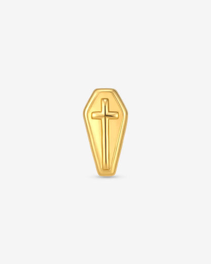 COFFIN CROSS FLATBACK STUD