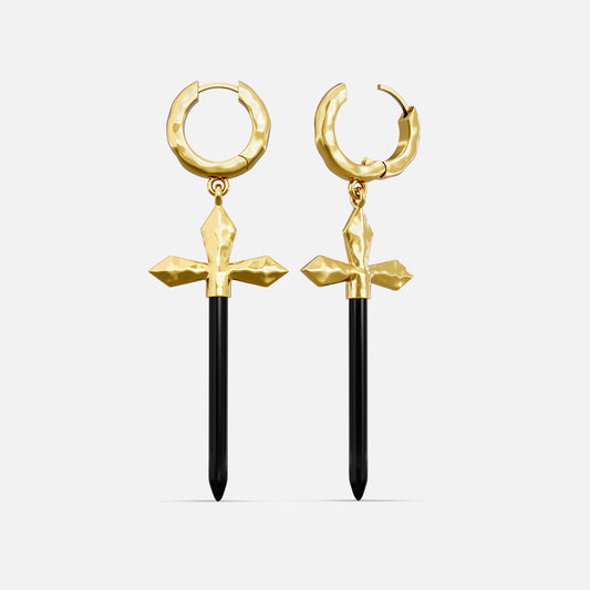 OBSIDIAN BLADE EARRINGS