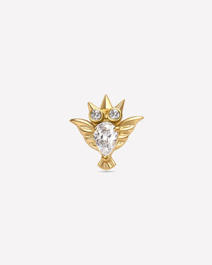 CRYSTAL OWL FLATBACK STUD