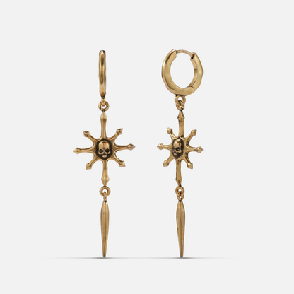 RADIANT SKULL SPEAR EARRINGS