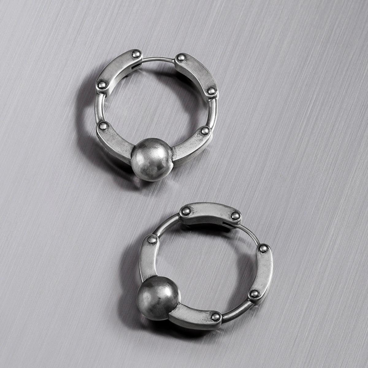 INDUSTRIAL SPHERE LINK EARRINGS