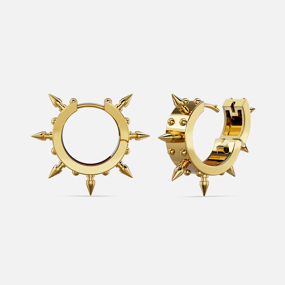 CROWN SPIRE HOOPS EARRINGS