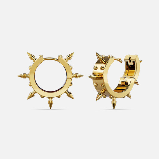 CROWN SPIRE HOOPS EARRINGS