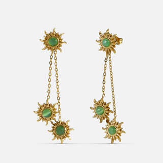 Solstice Green Sun Drop Earrings