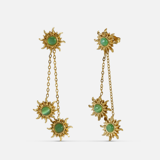 Solstice Green Sun Drop Earrings