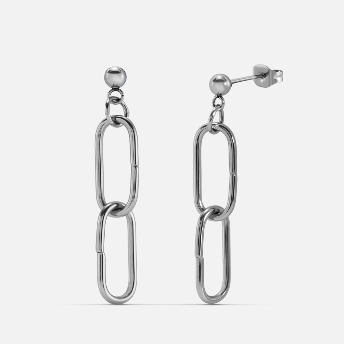 Double Link Drop Ear Stud