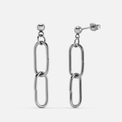 Double Link Drop Ear Stud
