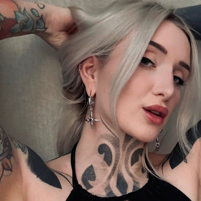 SPIKE CROSS EARRINGS