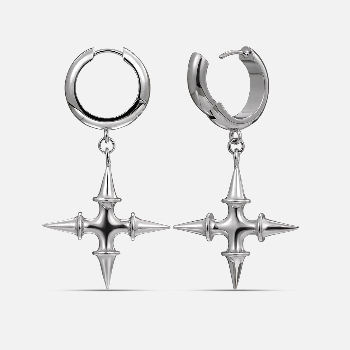 SPIKE CROSS EARRINGS