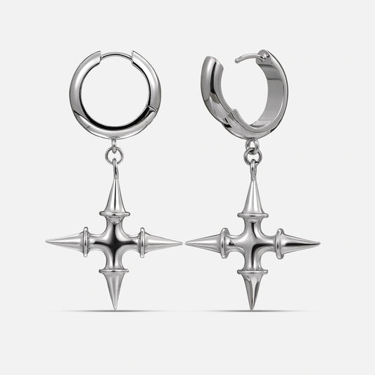 SPIKE CROSS EARRINGS