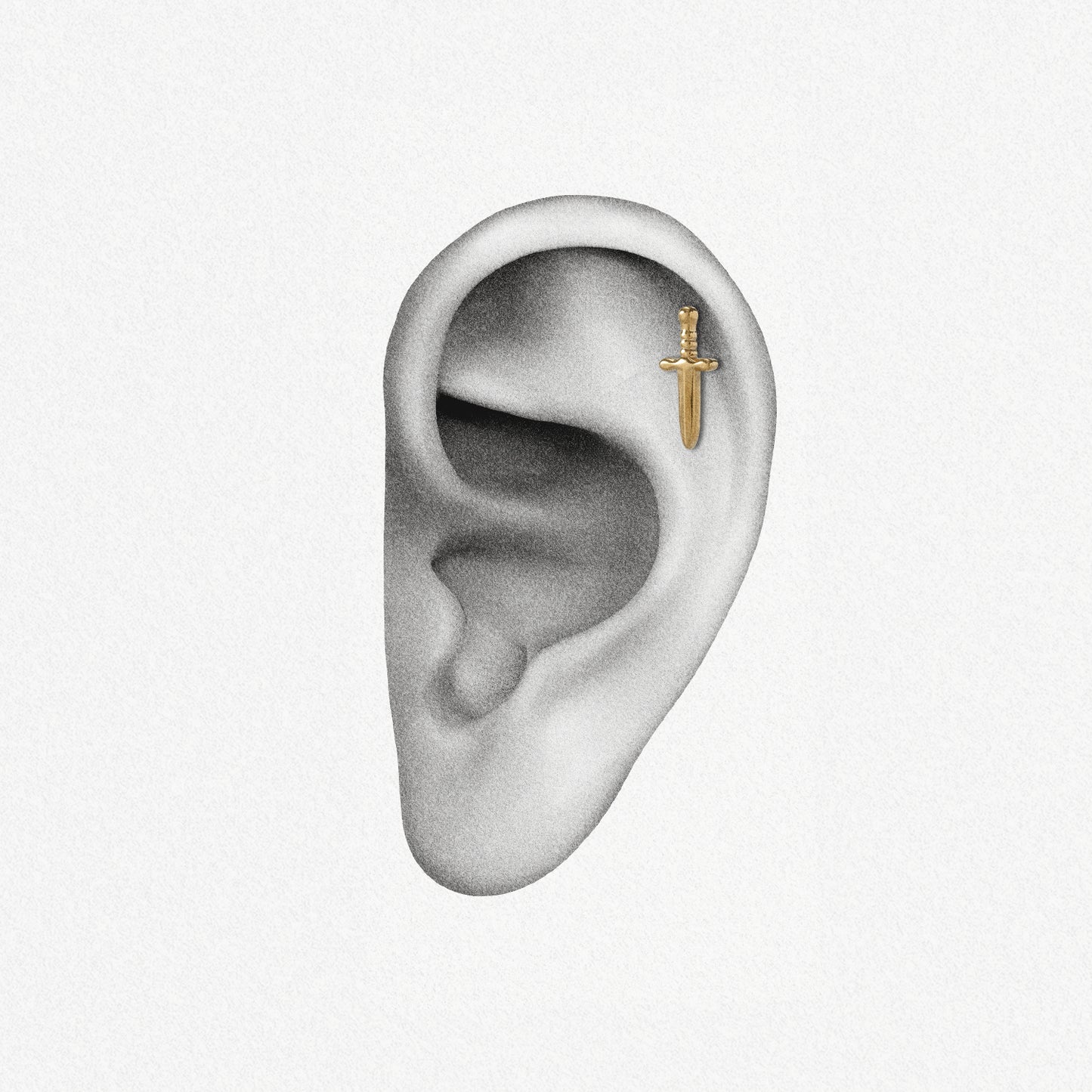 GOLDEN DAGGER FLAT BACK STUD