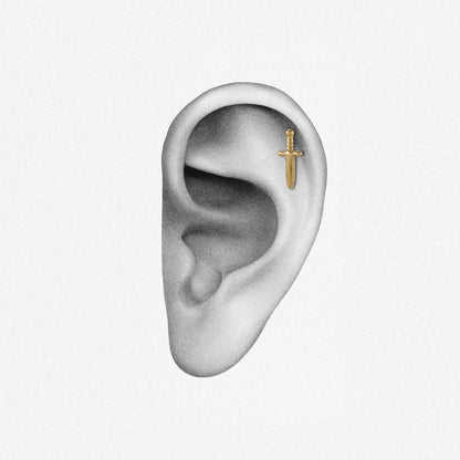 GOLDEN DAGGER FLAT BACK STUD
