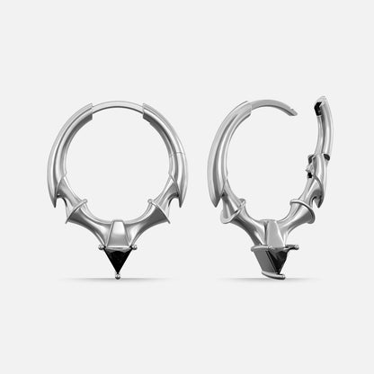 CREST STONE HOOP EARRINGS