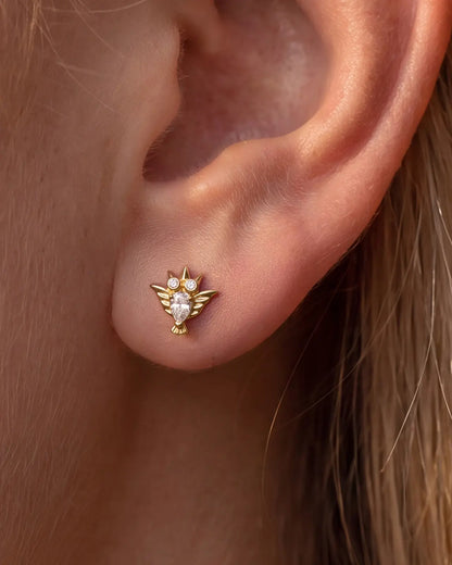 CRYSTAL OWL FLATBACK STUD