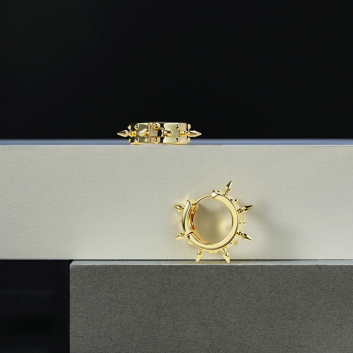 CROWN SPIRE HOOPS EARRINGS