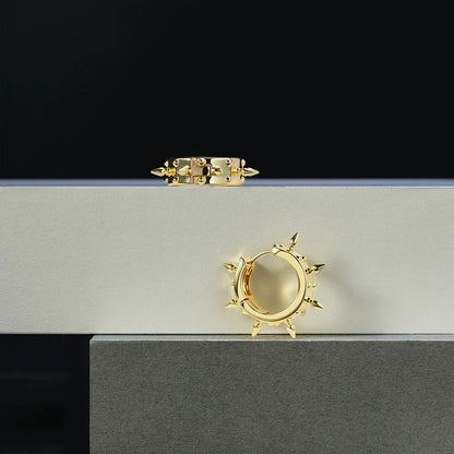 CROWN SPIRE HOOPS EARRINGS