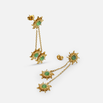 Solstice Green Sun Drop Earrings