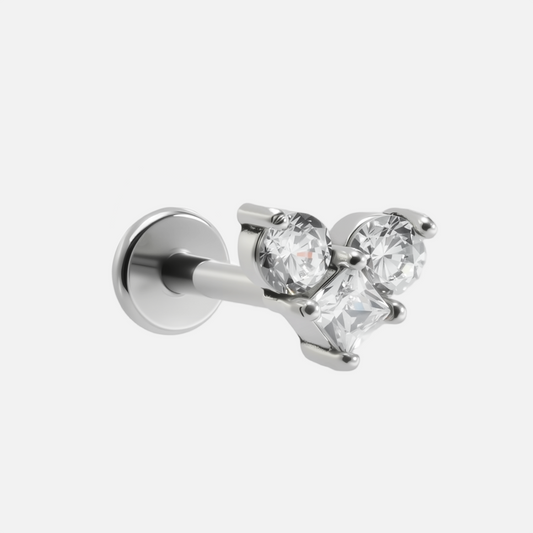 HEART GEMSTONE FLAT BACK STUD