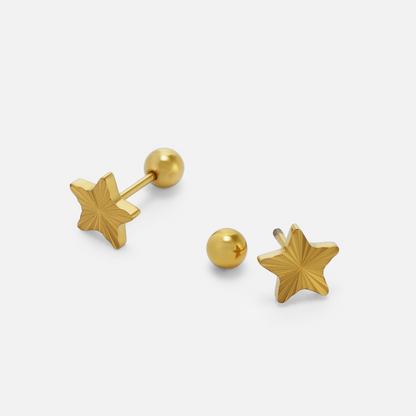 ENGRAVED FIVE-POINT STAR STUD