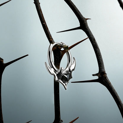 TRIDENT CREST STONE HOOPS EARRINGS