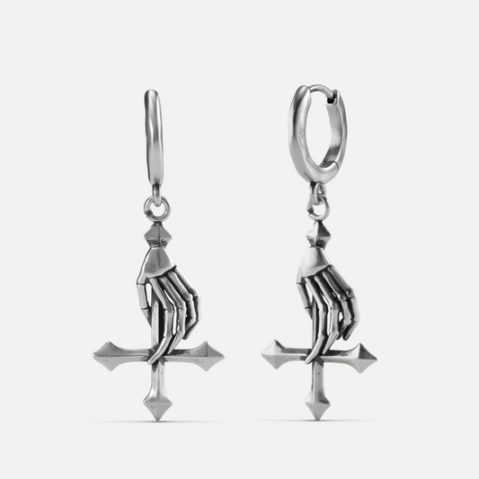 SACRED HAND CROSS EARRINGS