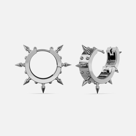 CROWN SPIRE HOOPS EARRINGS