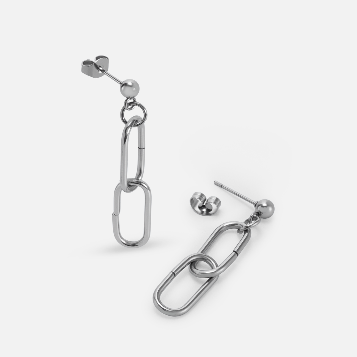 Double Link Drop Ear Stud
