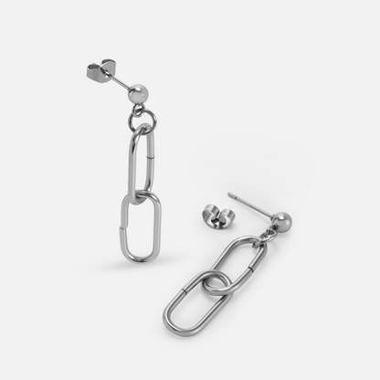 Double Link Drop Ear Stud