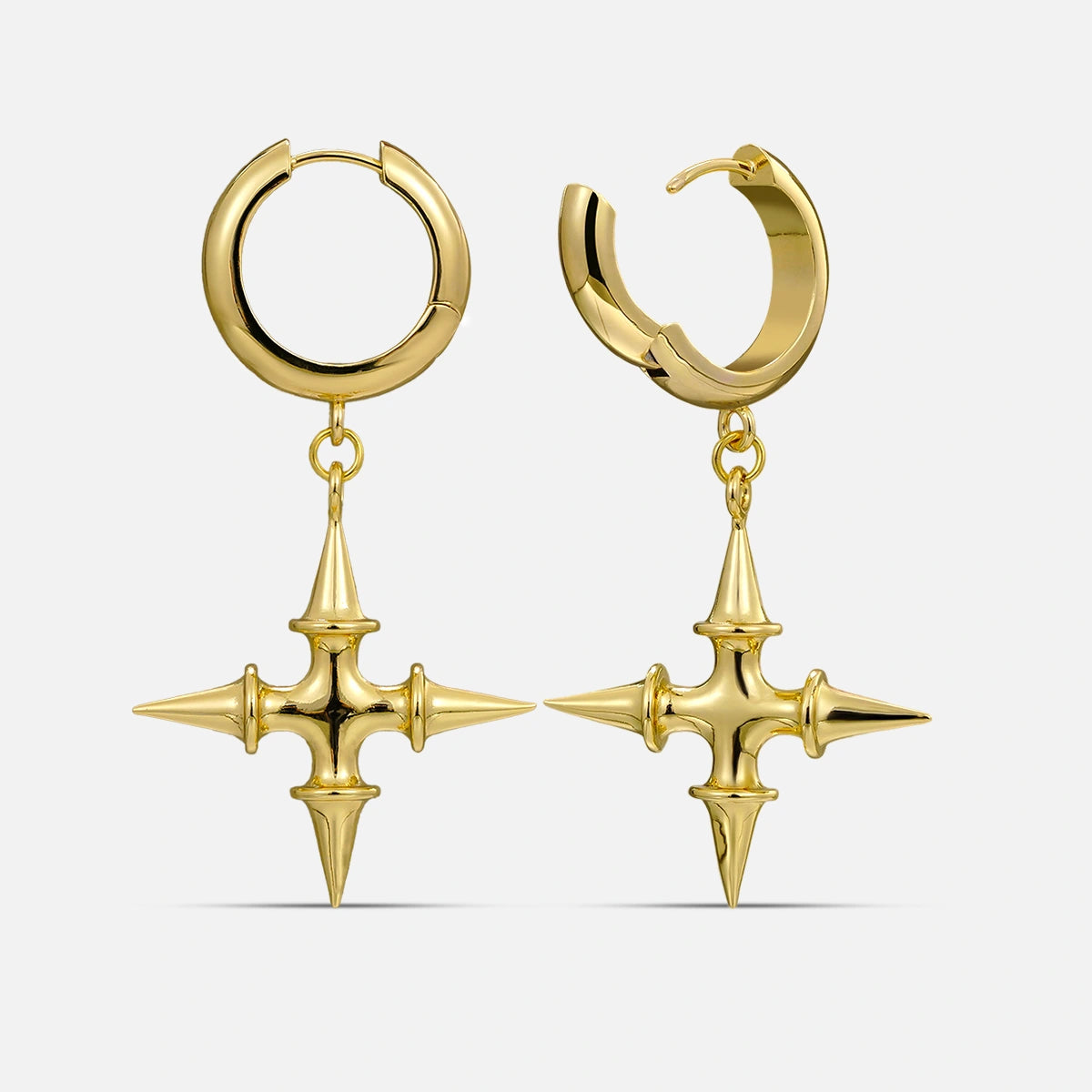 SPIKE CROSS EARRINGS