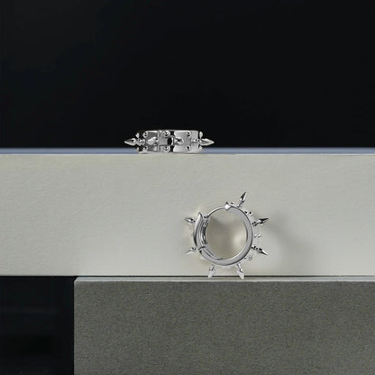 CROWN SPIRE HOOPS EARRINGS