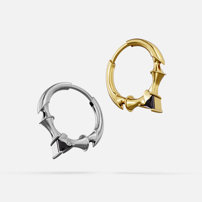 CREST STONE HOOP EARRINGS