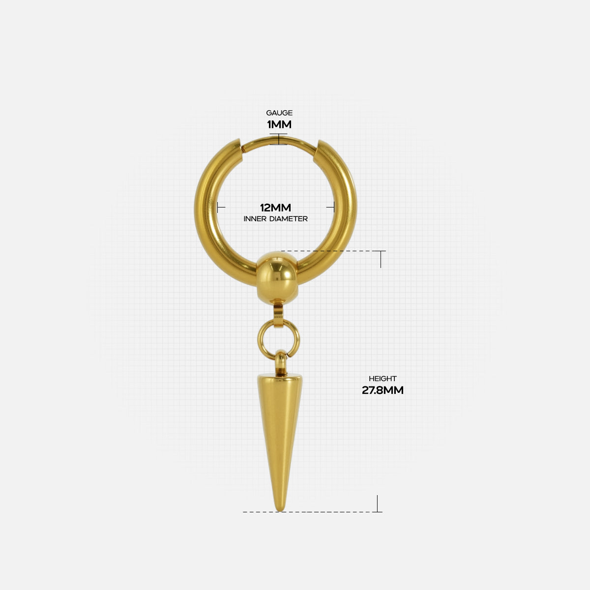 Aurum Spike Hoop Earrings