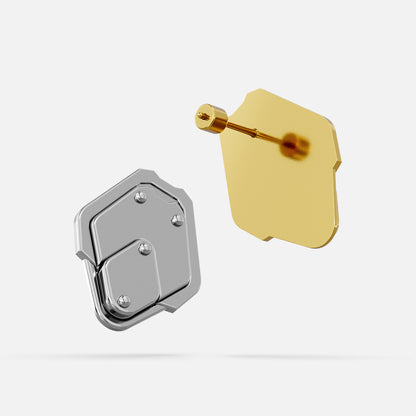 SHIELD PLATE STUD EARRINGS